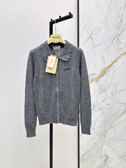 26FW New Knit Zip-Up Cardigan with Peter Pan Collar 🩶