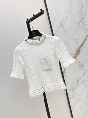 26FW New 3D-Texture Stand-Collar Knit Top 🤍