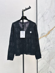 26FW New Textured Jacquard V-Neck Knit Cardigan 🤍