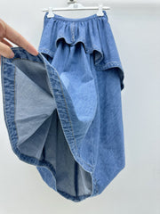 26FW New Asymmetrical Denim Skirt with Ruffled Trim 🩵