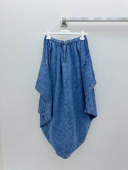 26FW New Asymmetrical Denim Skirt with Ruffled Trim 🩵