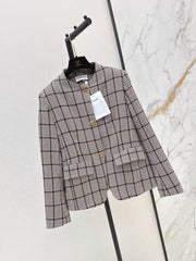 26FW New Plaid Crew-Neck Knit Jacket 🤎