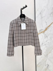 26FW New Houndstooth Cropped Lapel Jacket 🤎