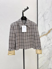 26FW New Houndstooth Cropped Lapel Jacket 🤎