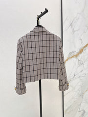 26FW New Houndstooth Cropped Lapel Jacket 🤎