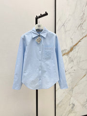 26FW New Classic Logo Embroidered Collared Shirt 🩵