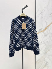 26FW New Plaid Stand-Collar Knit Cardigan 🖤