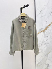 26FW New Denim Shirt with Contrasting Letter Logo Embroidery 🤍