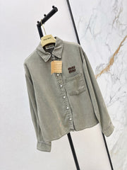 26FW New Denim Shirt with Contrasting Letter Logo Embroidery 🤍