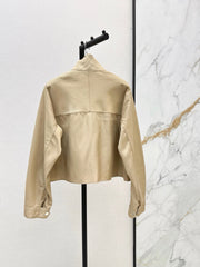 26FW New Nylon Cropped Jacket with Stand Collar 🤎