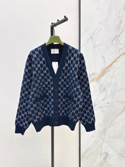 🔥Highest Quality🔥26FW New Limited Edition V-Neck Cardigan with Colorful GG Pattern 🖤