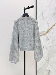🔥Highest Quality🔥26FW New Premium Grey Iridescent Sequin Cardigan 🩶