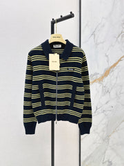 26FW New Striped Knit Cardigan with Collar 🖤