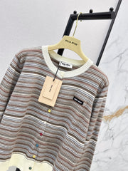MiuMiu/26FW New Striped Knit Cardigan 🤎
