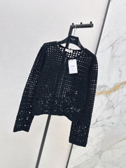 CELINE/🔥Highest Quality🔥26FW New Cut-out Crochet Knit Cardigan 🖤