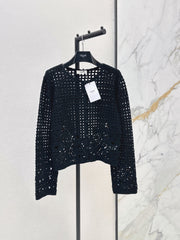 CELINE/🔥Highest Quality🔥26FW New Cut-out Crochet Knit Cardigan 🖤