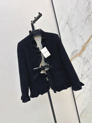 VALENTINO/26FW New Mixed-Color Ruffled Cardigan-Style Jacket 🖤