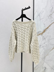 26FW New Cream Pullover Sweater with Woven Logo 🤍
