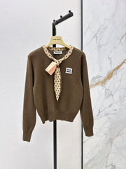 26FW New Bow-Tie V-Neck Cropped Knit Top 🩵