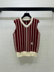 26FW New Vertical-Stripe V-Neck Knit Vest