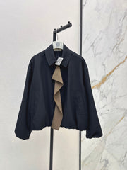 26FW New Oversized Jacket with Contrasting Ruffled Collar 🖤