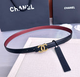 26FW New Black & Red Top-Grain Cowhide Belt 20mm