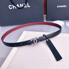 26FW New Black & Red Top-Grain Cowhide Belt 20mm