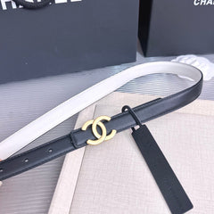 26FW New Black & White Top-Grain Cowhide Belt 20mm