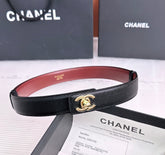 26FW New Black & Red Top-Grain Cowhide Belt-Litchi Grain 30mm