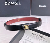 26FW New Black & Red Top-Grain Cowhide Belt 30mm
