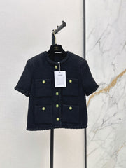 26FW New Knit Crew-Neck Short-Sleeve Jacket with Four Pockets 🖤