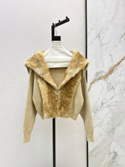 ❤️🔥Limited edition❤️🔥26FW New Knit Cardigan with Fox Fur Trim 🤎
