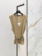 26FW New Camel V-Neck Sleeveless Knit Vest 🤎