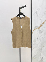 26FW New Camel V-Neck Sleeveless Knit Vest 🤎