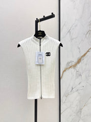 26FW New Color-Block Square-Neck Slim-Fit Sleeveless Knit Top 🤎