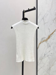 26FW New Color-Block Square-Neck Slim-Fit Sleeveless Knit Top 🤎