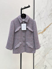 🔥Highest Quality🔥26FW New Mid-Length Lapel Knit Jacket 💜