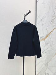 26FW New Gold Brooch-Embellished Collared Knit Cardigan 🖤