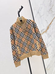26FW New Vintage Plaid Knit Zip-Up Jacket 🤎