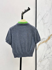 26FW New Mock-Layer High-Neck Cropped Knit Top 🩶