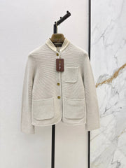 🔥Highest Quality🔥26FW New: Custom-design knit jacket featuring a blend of cashmere and suede 🤎