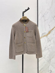 🔥Highest Quality🔥26FW New: Custom-design knit jacket featuring a blend of cashmere and suede 🤎