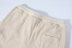 Cotton drawstring terry casual shorts