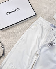 Classic white denim trousers