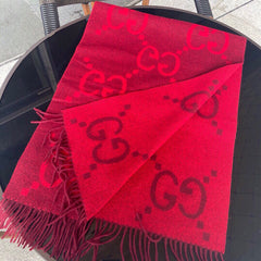 Double-sided cashmere jacquard scarf