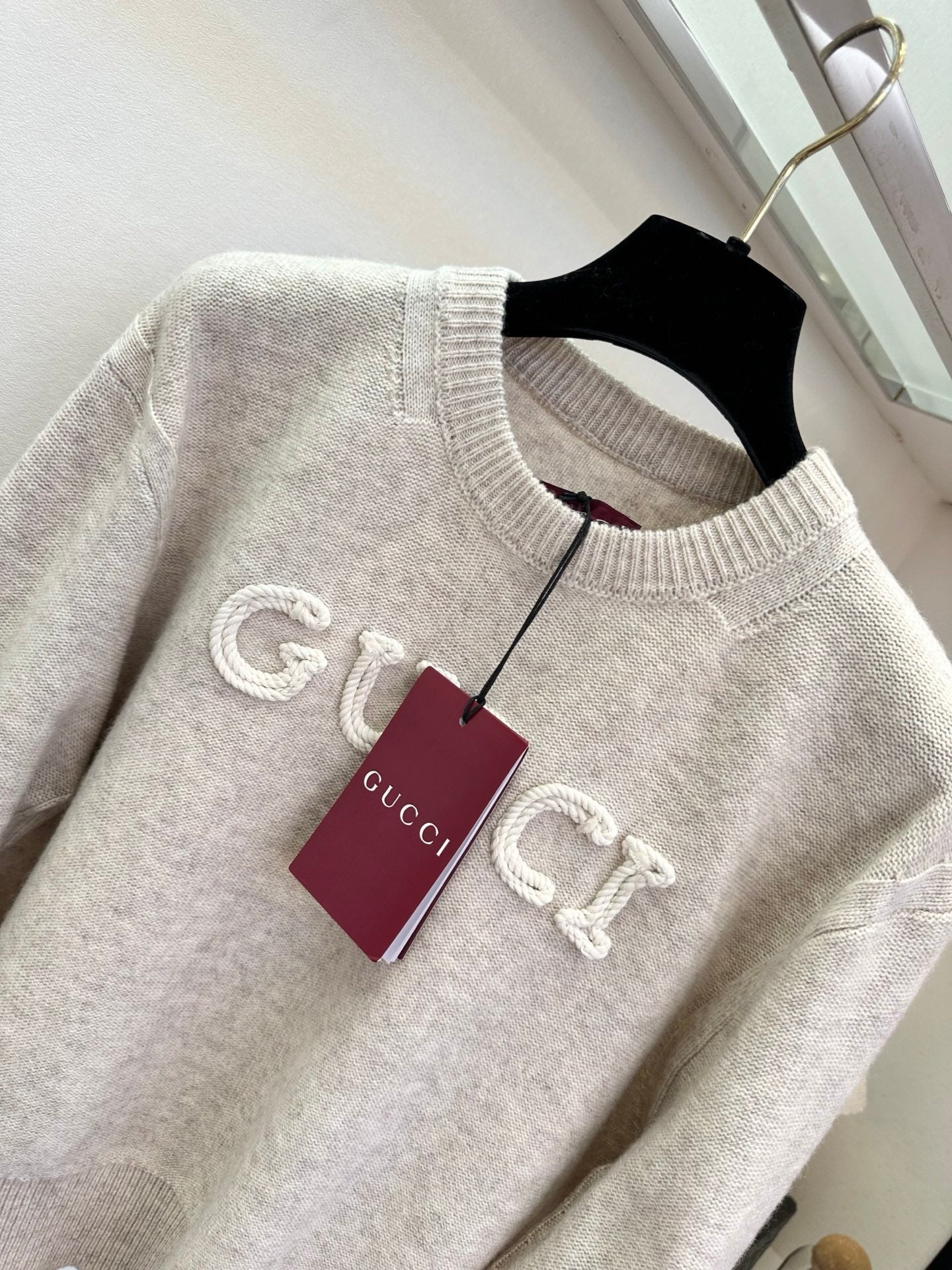 3D Embroidered Letter Knit Sweater