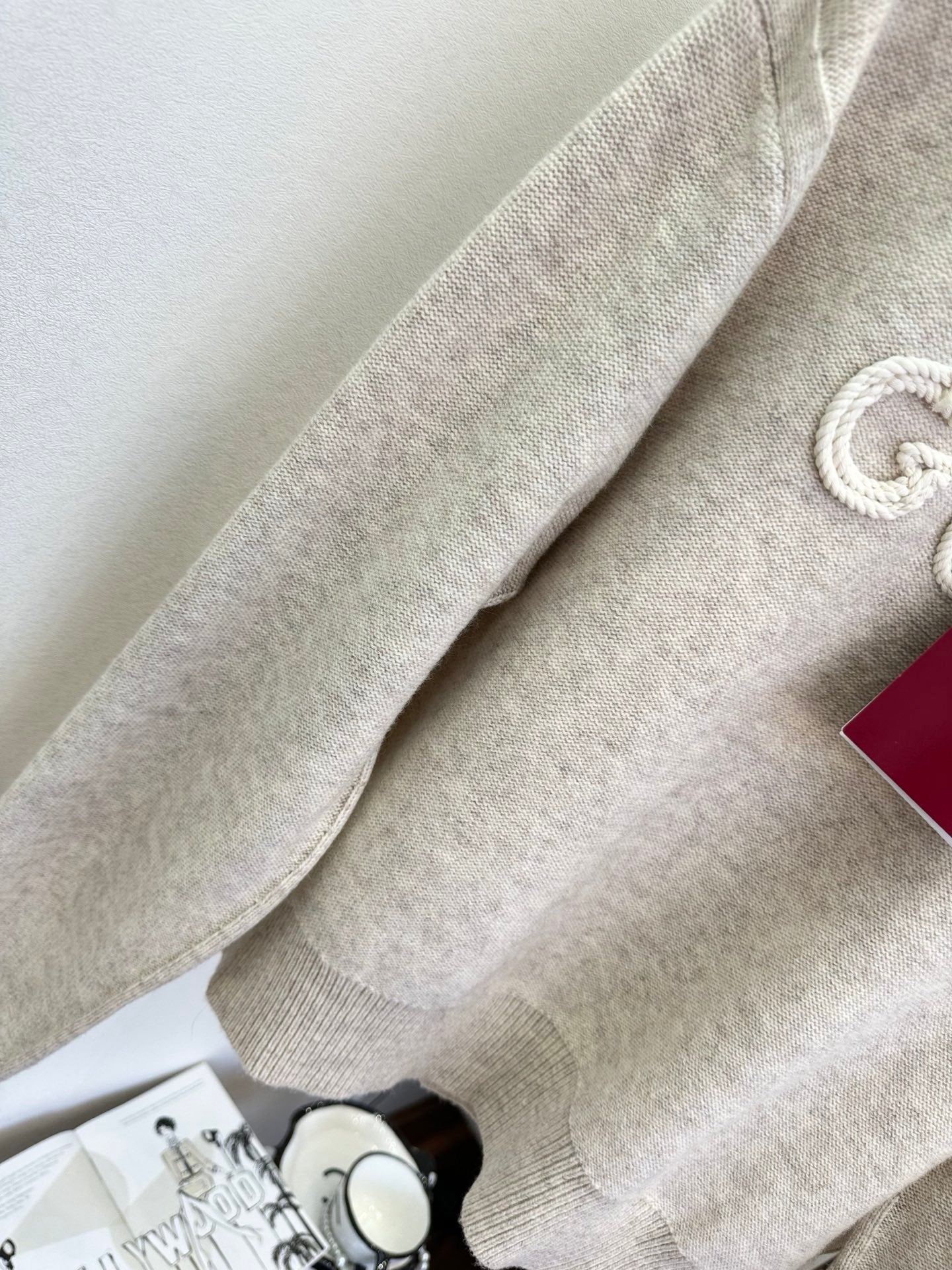 3D Embroidered Letter Knit Sweater