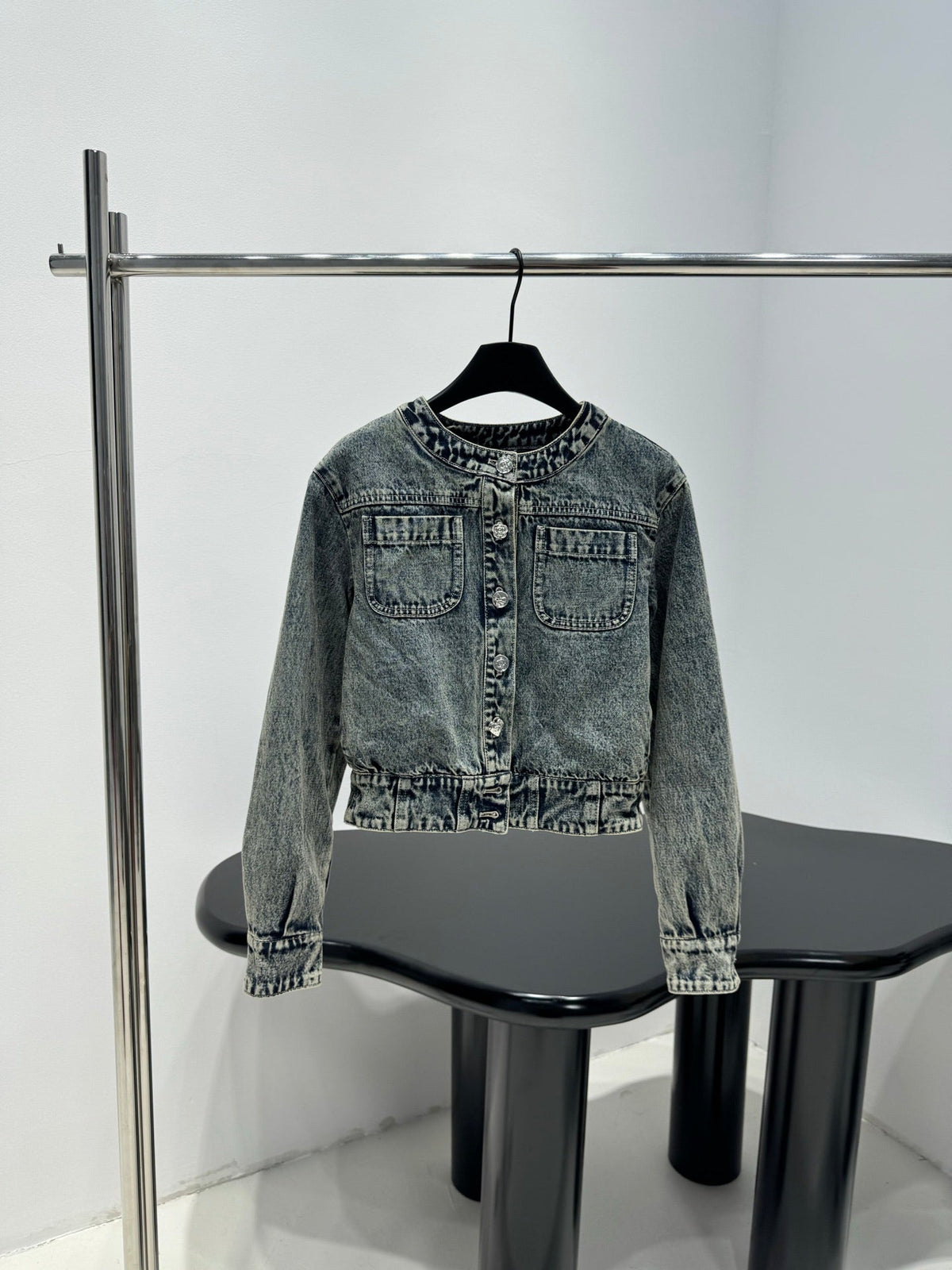 Denim Floral Quilted Jacket