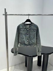 Denim Floral Quilted Jacket