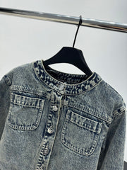 Denim Floral Quilted Jacket